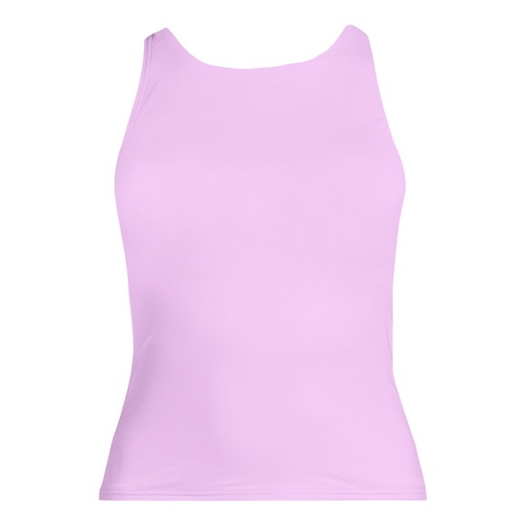 Land's End Plus Size Tankini Top High Neck Strappy Back Soft cup wild lilac Var - Picture 1 of 10